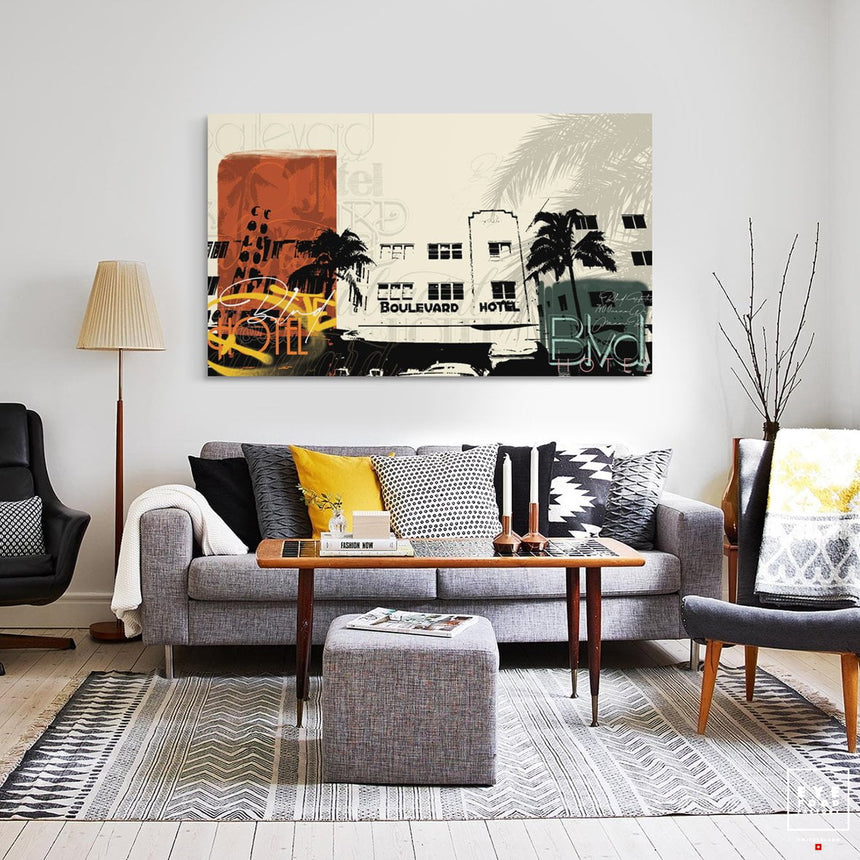 Boulevard Hotel - Éditions Limitées - Jaune, Palmier, Rose, Rue, Street