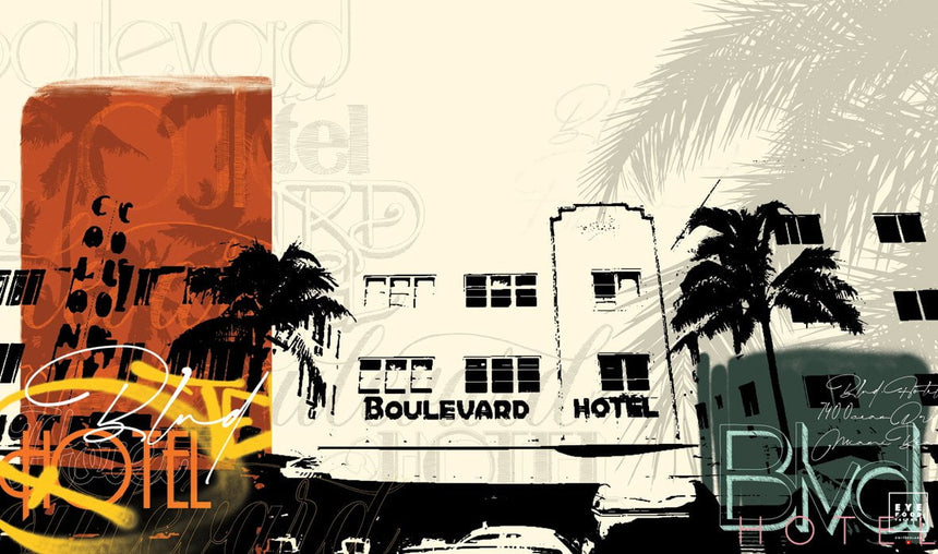 Boulevard Hotel - Éditions Limitées - Jaune, Palmier, Rose, Rue, Street