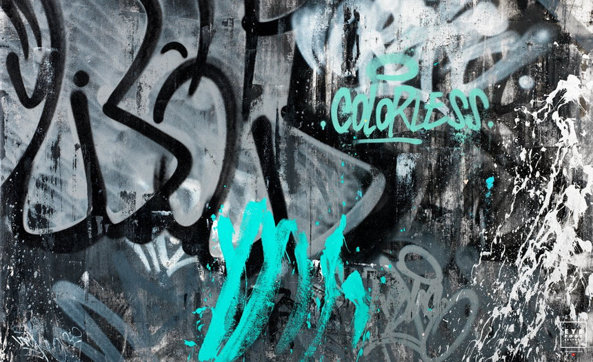 Colorless - Éditions Limitées - Abstrait, Blanc, Bleu, Graffiti, Jaune