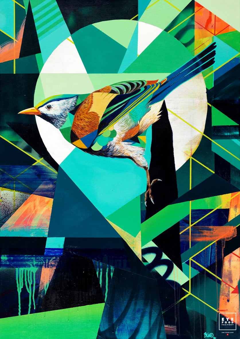 Over the edge - Éditions Limitées - Abstrait, BEST DEAL, Jaune, Nature, Oiseau