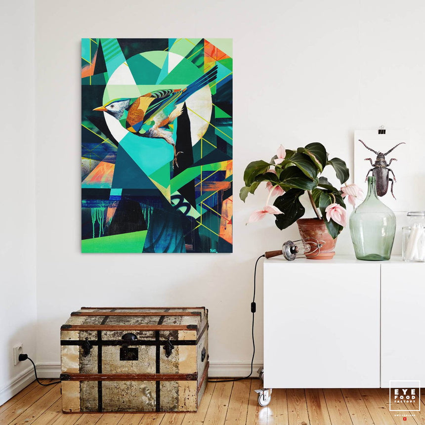 Over the edge - Éditions Limitées - Abstrait, BEST DEAL, Jaune, Nature, Oiseau