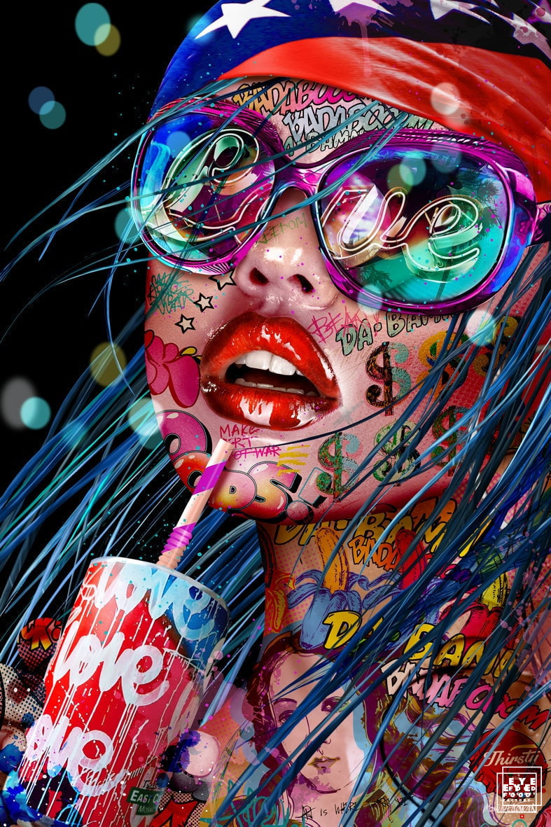 Sunset Beach - Éditions Limitées - @nouveau, coca, exportnewch, femme, Graffiti