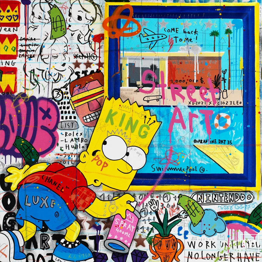 Bart at the Museum - Éditions Limitées - Ailes, Anges, Simpson, Blanc, Cartoon