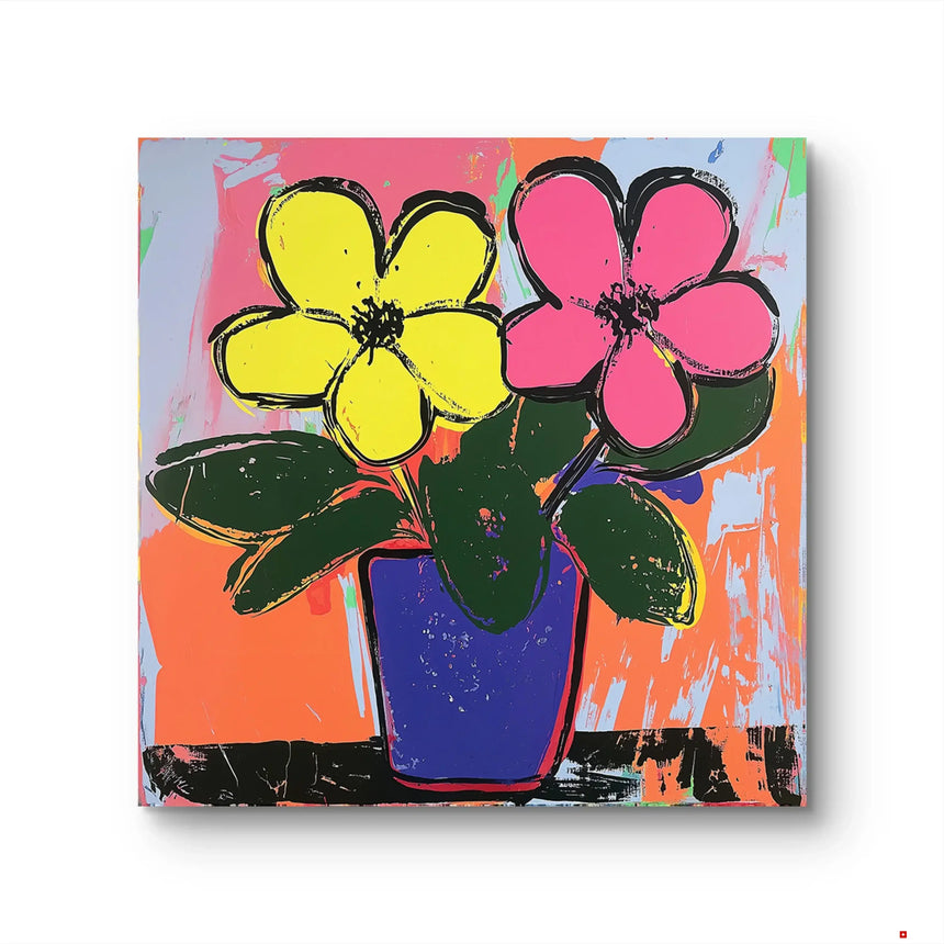 Flowers blue - Éditions Limitées - 120x120cm, 60x60cm, @nouveau, couleur,