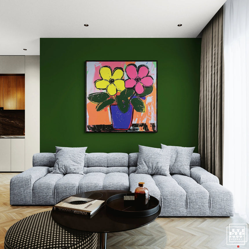 Flowers blue - Éditions Limitées - 120x120cm, 60x60cm, @nouveau, couleur,