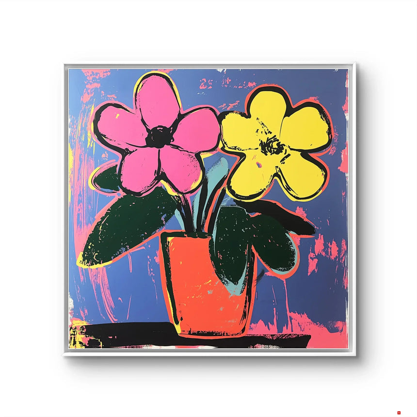 Flowers orange - Éditions Limitées - 120x120cm, 60x60cm, @nouveau, couleur,