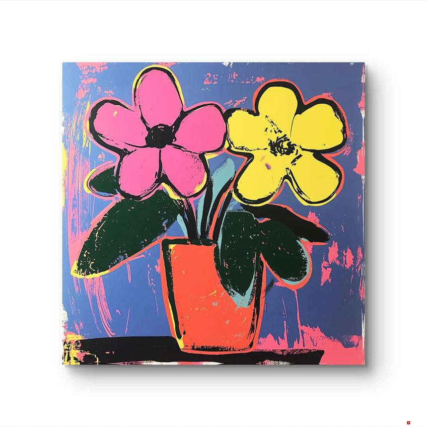 Flowers orange - Éditions Limitées - 120x120cm, 60x60cm, @nouveau, couleur,