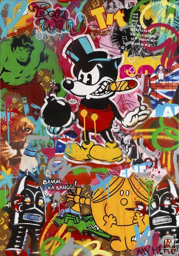 My Hero - Éditions Limitées - Disney, Mickey, Start, Street art, Toile