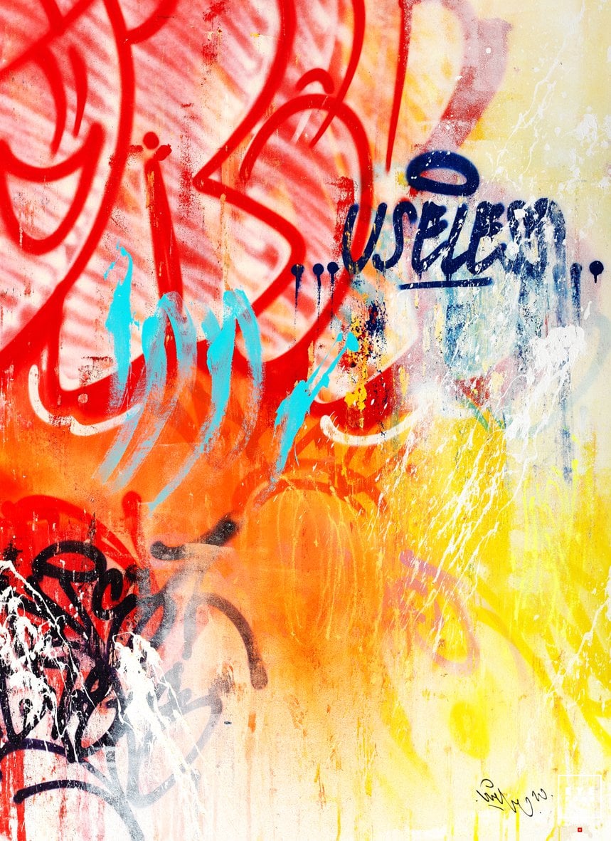 Useless - Éditions Limitées - Abstrait, Blanc, Bleu, Graffiti, Jaune