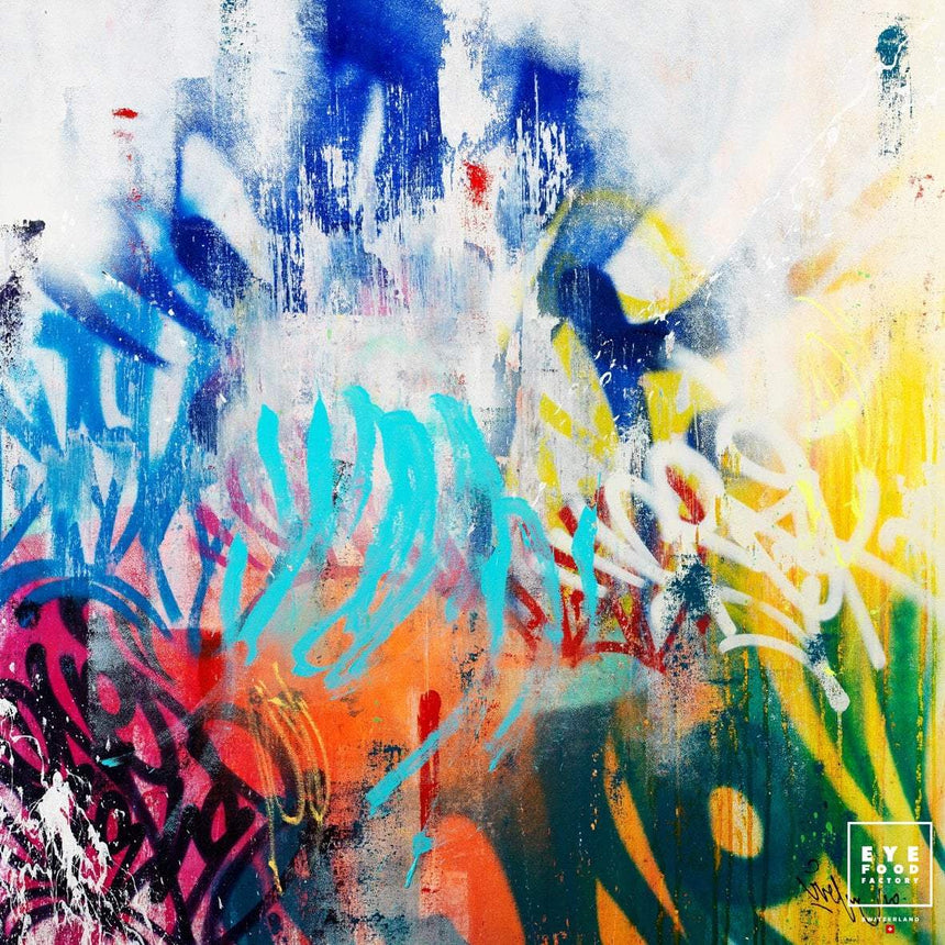 0011 - Éditions Limitées - Abstrait, Blanc, Bleu, Graffiti, Jaune